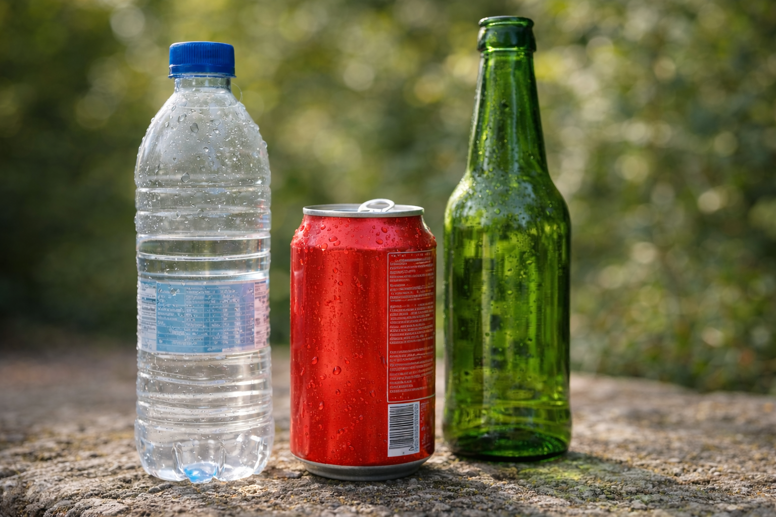 Bottle can and glass example